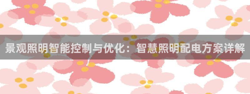 景观照明智能控制与优化：智慧照明配电方案