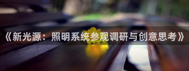 《新光源：照明系统参观调研与创意思考》